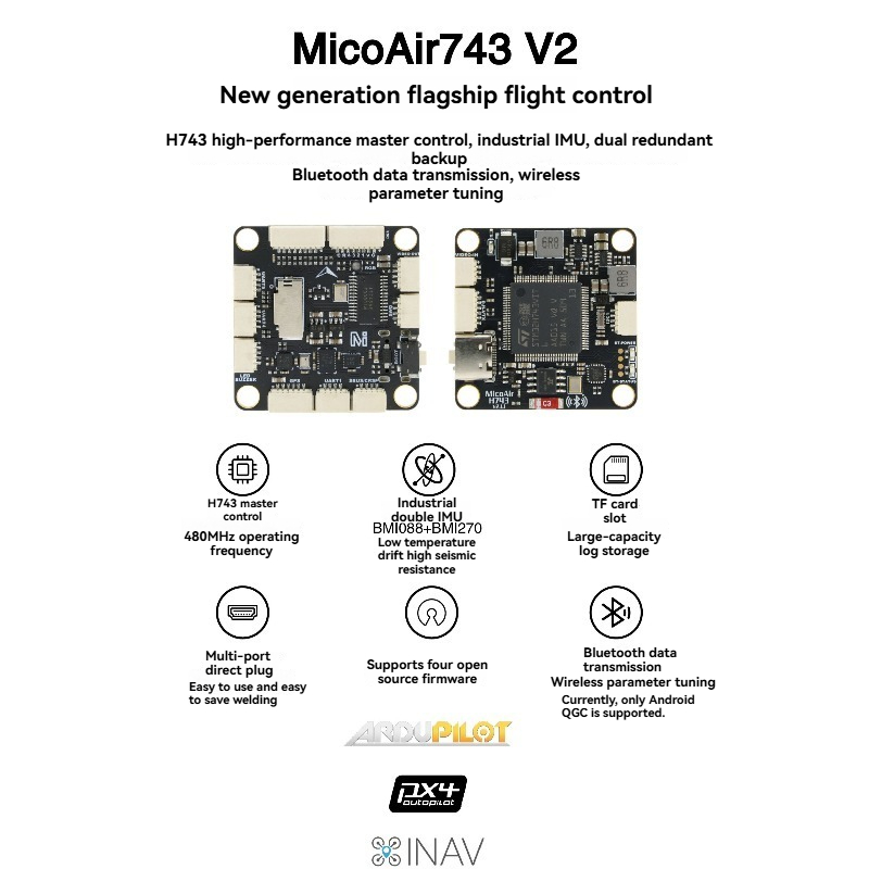 MicoAir743 V2 비행 컨트롤러 듀얼 IMU 블 - Drone Flight Controller 리뷰 및 가격
