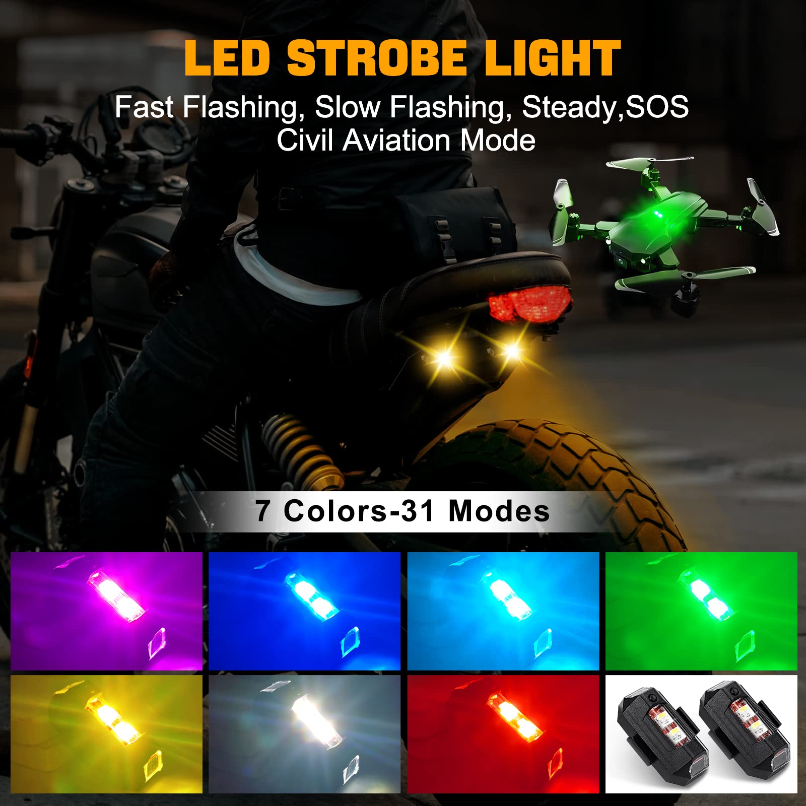 오토바이 라이트 드론 스트로브 라이트 USB LED 충 - Drone Led Light 리뷰 및 가격